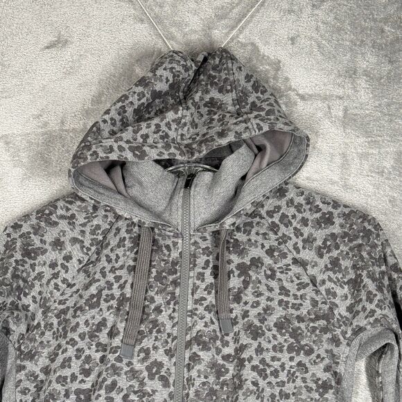 Athleta Sweatshirt Womens Large Gray Heather Libra Triumph Printed Hoodie Casual - Picture 5 of 11